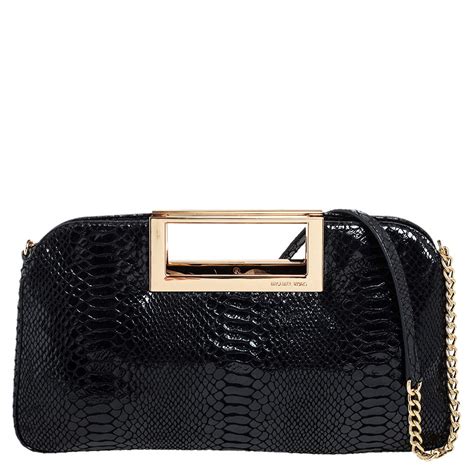 michael kors berkley clutch black patent leather|Michael Kors Collection: Black Clutches.